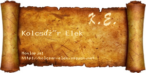 Kolcsár Elek névjegykártya