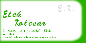 elek kolcsar business card